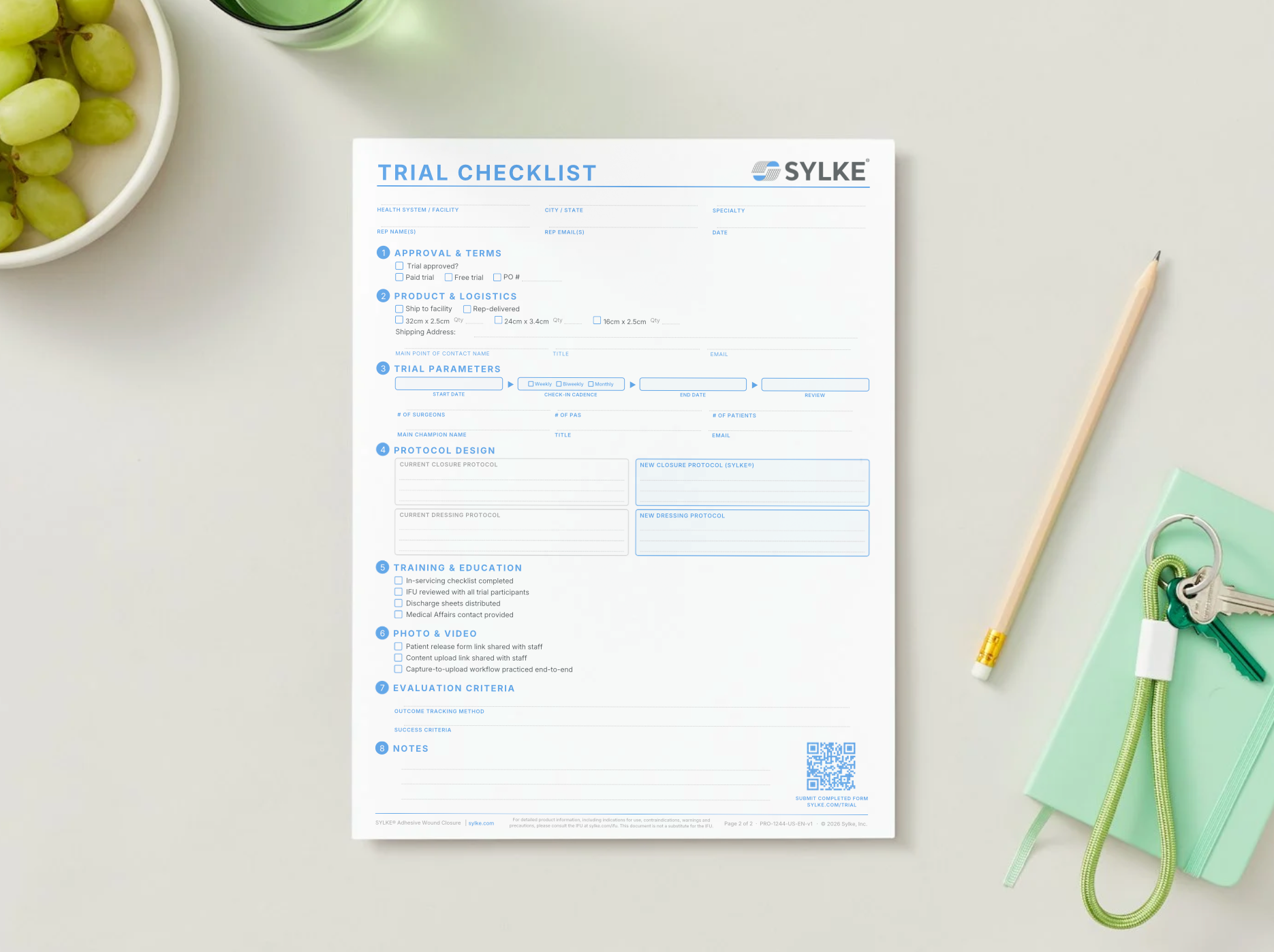 SYLKE® Trial Checklist