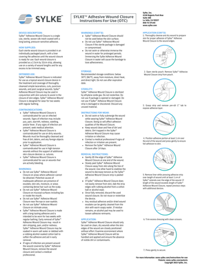 SYLKE® Adhesive Wound Closure