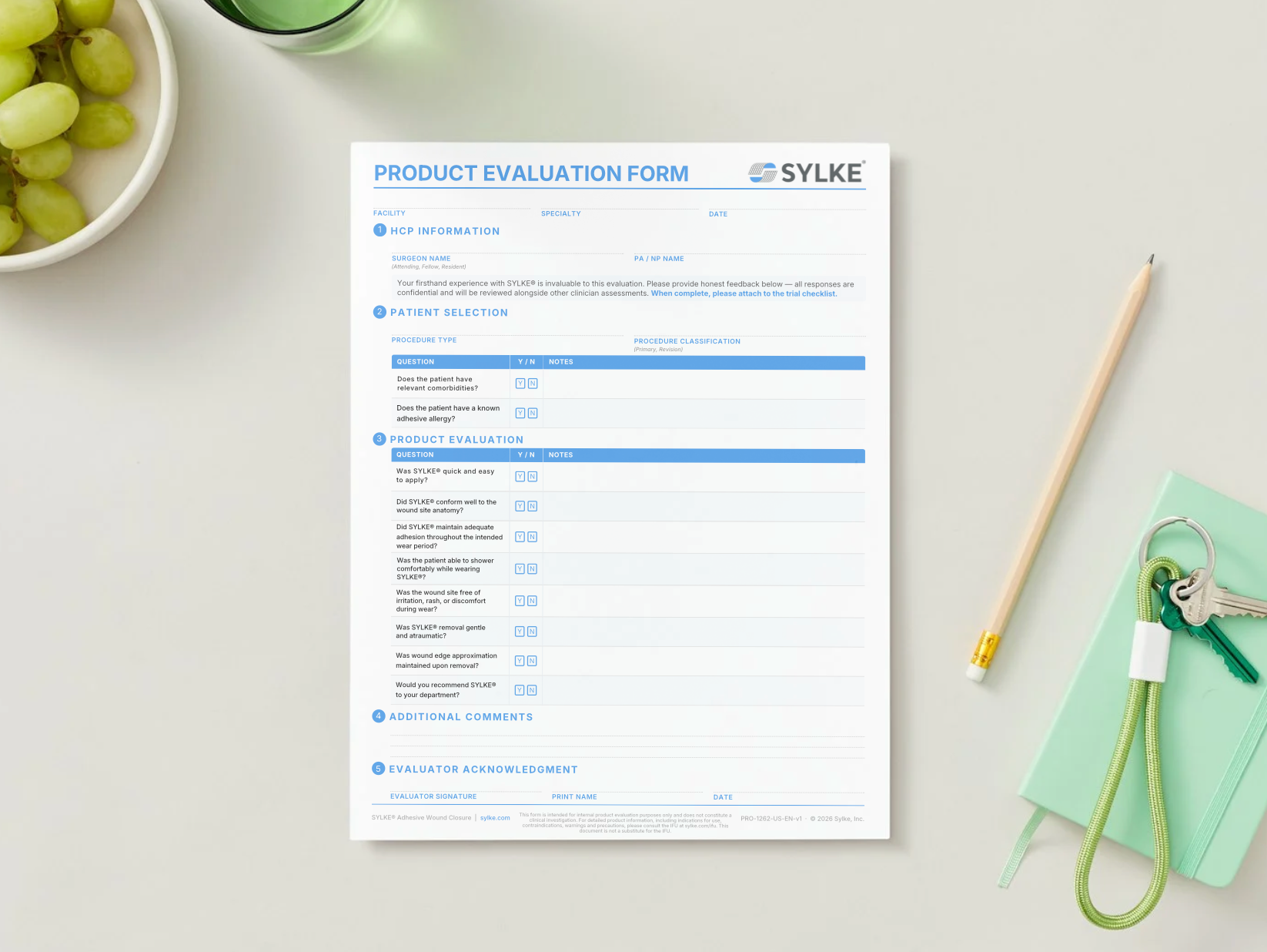 SYLKE® Product Evaluation Form
