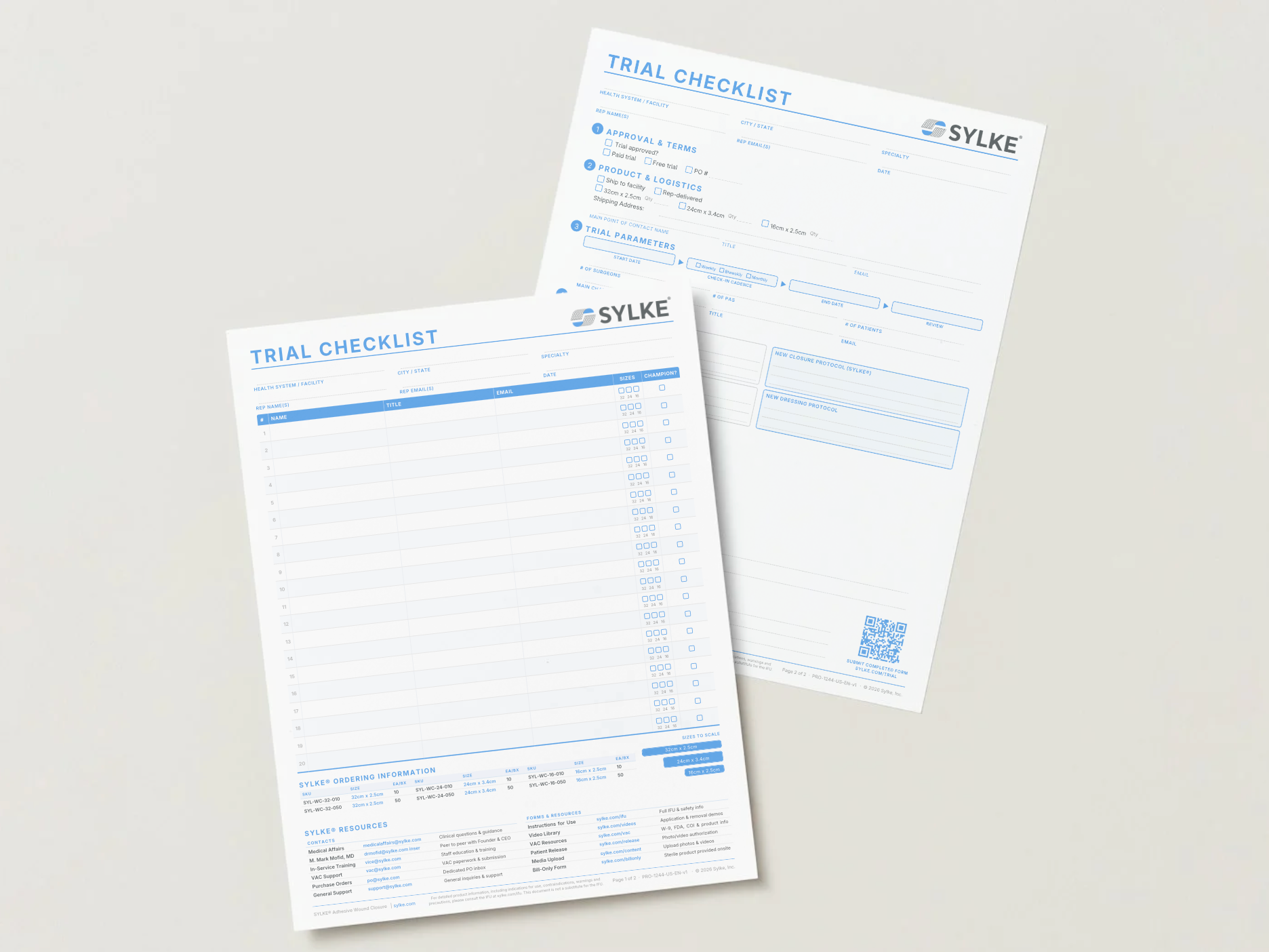 SYLKE® Trial Checklist